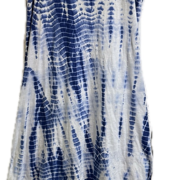 Joe Boxer Tie Dye Dress Hi-Low Crochet Back Size Large Blue‎ & White Sleeveless - Picture 11 of 11